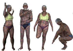 FAUST dataset: High-resolution 3D scans with ground truth correspondence